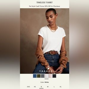 NWOT Banana Republic Timeless Short Sleeve Tee in White